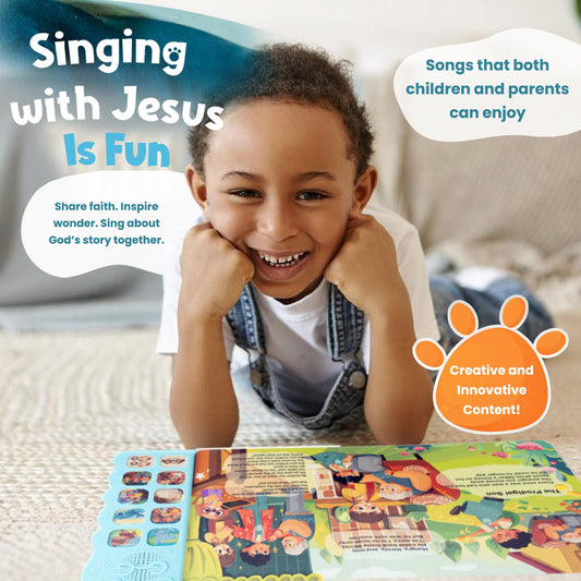 GO GO Bible Story Songs button panel close-up for interactive play