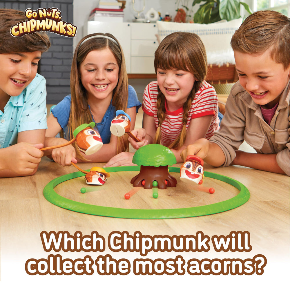 Go Nuts Chipmunks push-top tree: intuitive marble release for energetic play.