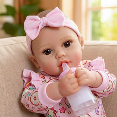 GOAROY doll close-up with eyelashes highlighting newborn-like details.