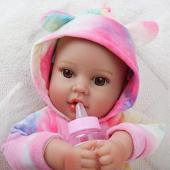 GOAROY vinyl-head-hands-feet doll provides realistic touch for pretend care.