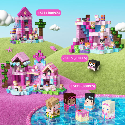 GobiDex 100PCS magnetic blocks showcase a princess castle turret for storytelling