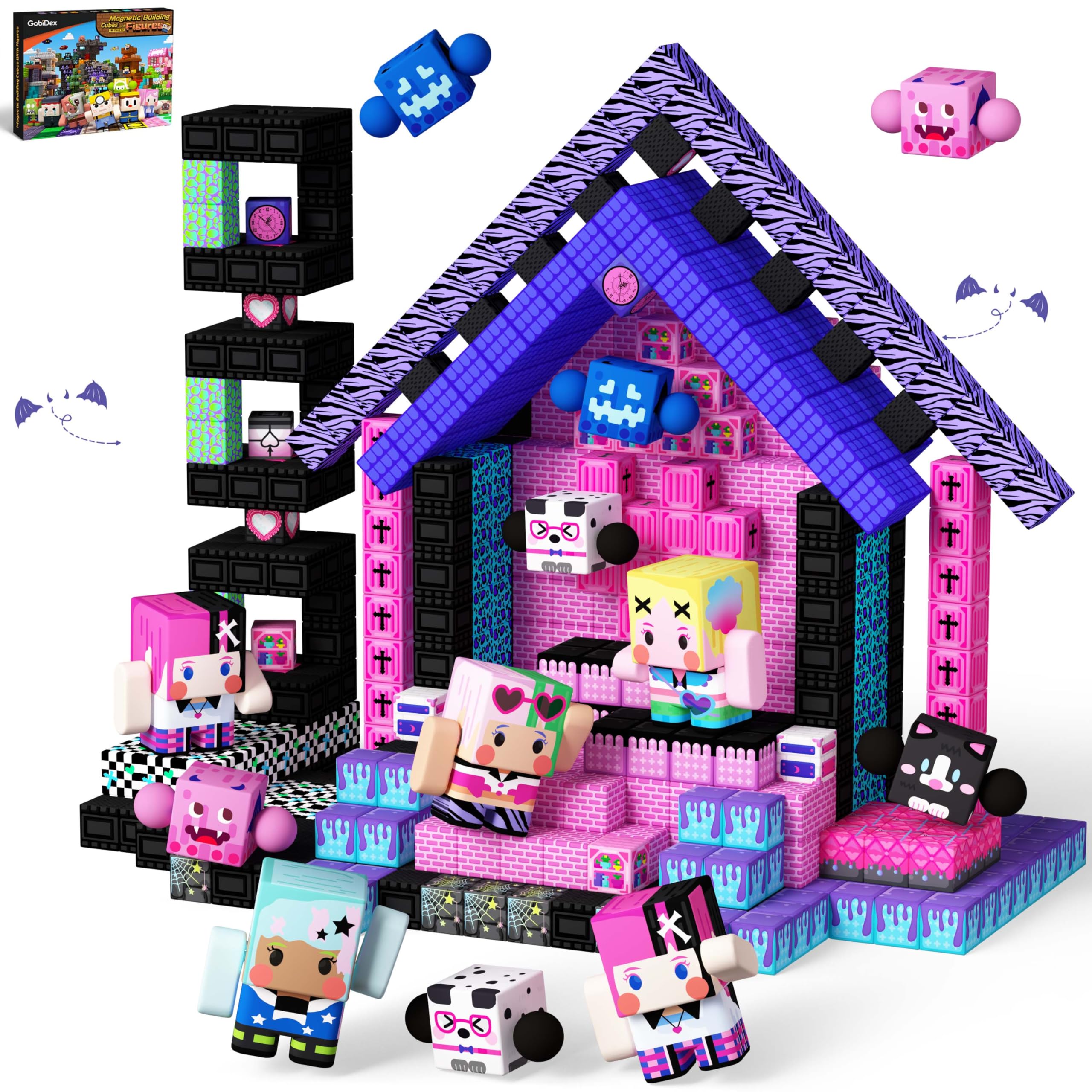 GobiDex 108PCS magnetic blocks and figures playset for imaginative building