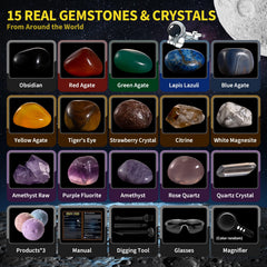GobiDex Gemstones Dig Kit reveals 15 gemstones during excavation