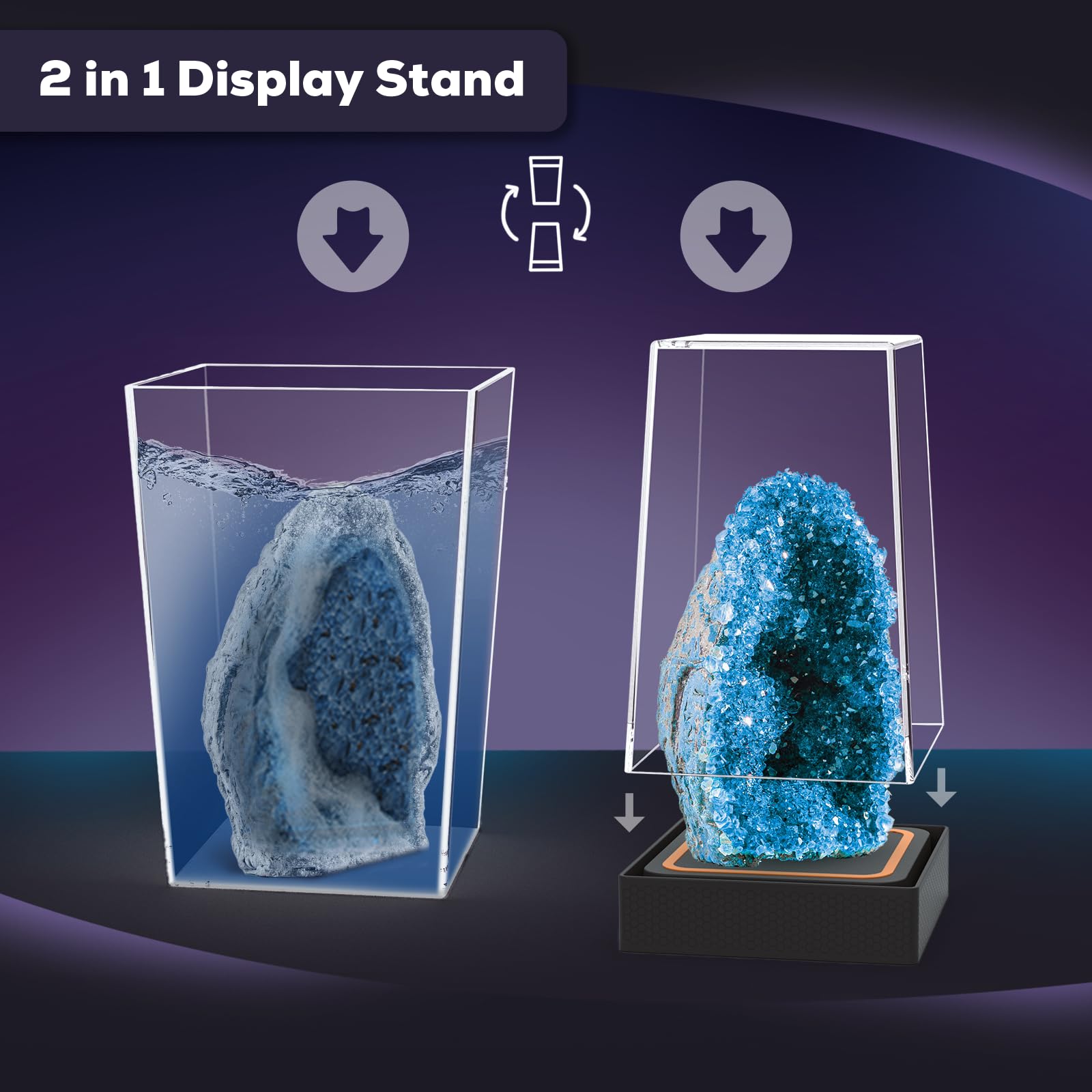 GobiDex Geodes kit art display featuring crystal-inspired decorations.