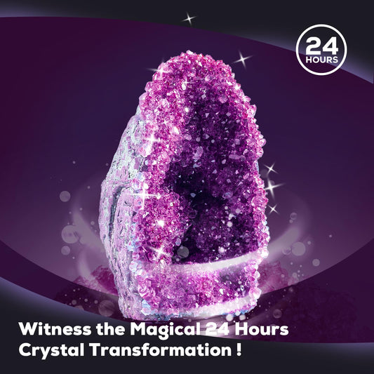 GobiDex Geodes kit setup shows quick crystal growth in 24 hours for curious kids.
