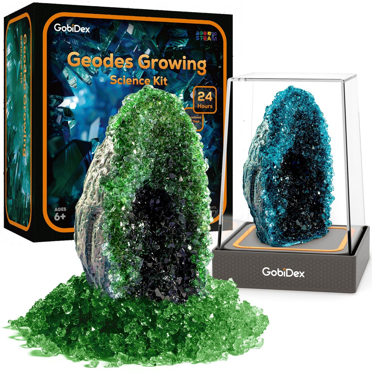 GobiDex Geodes kit shows two-color rock textures for creative geology play