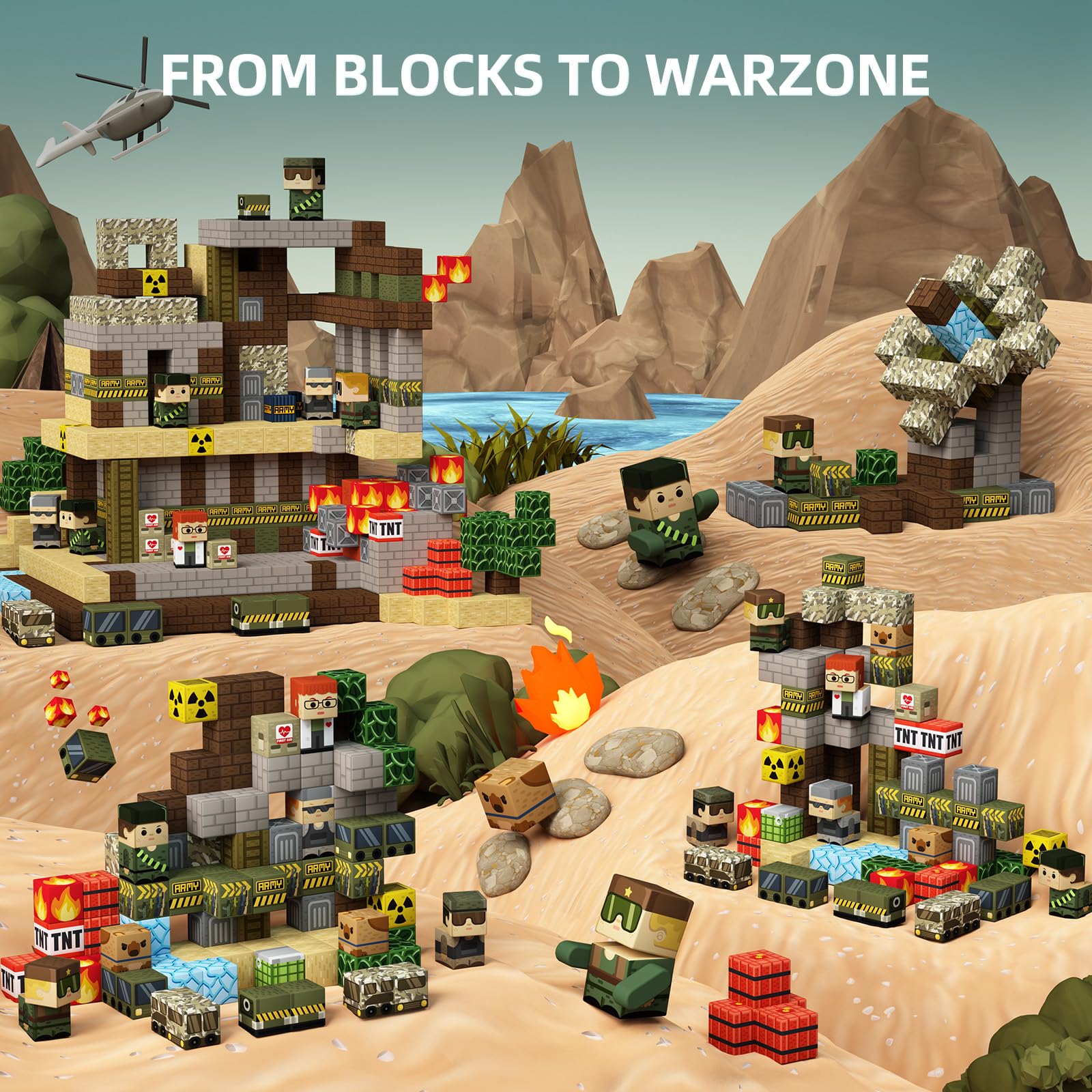 GobiDex 1-inch blocks fit army men figures for extended play