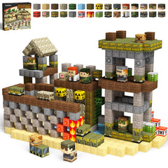 GobiDex magnetic blocks form an army base for imaginative play