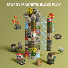 GobiDex magnetic blocks create a defense bunker for kid-led scenarios
