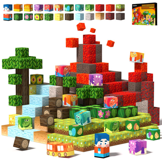 GobiDex magnetic blocks for dinosaur assembly—boosts creativity and fine motor skills.