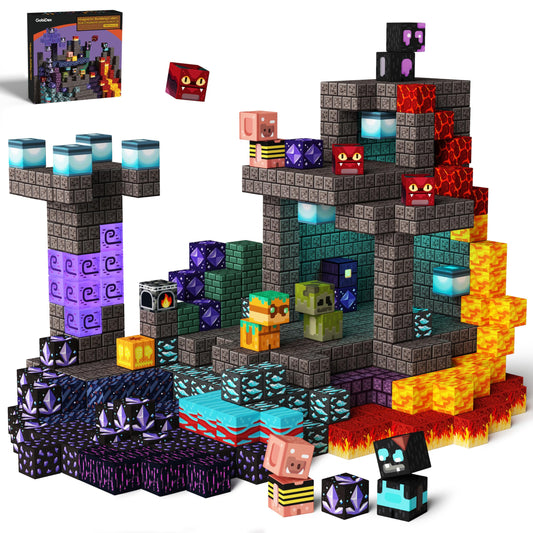 GobiDex pattern collection of magnetic blocks promotes pattern recognition and imagination.