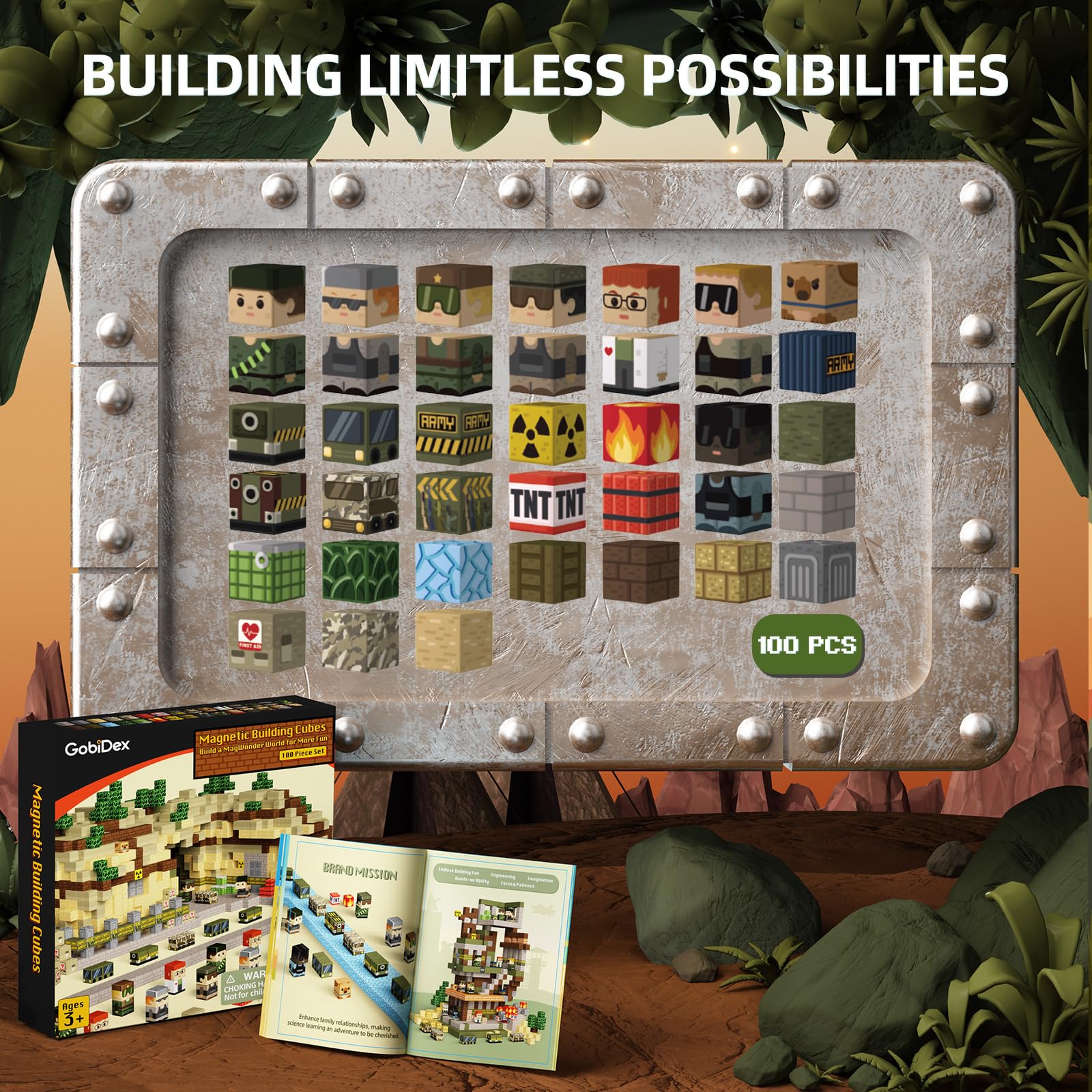 GobiDex magnetic blocks assemble a watchtower for creative missions