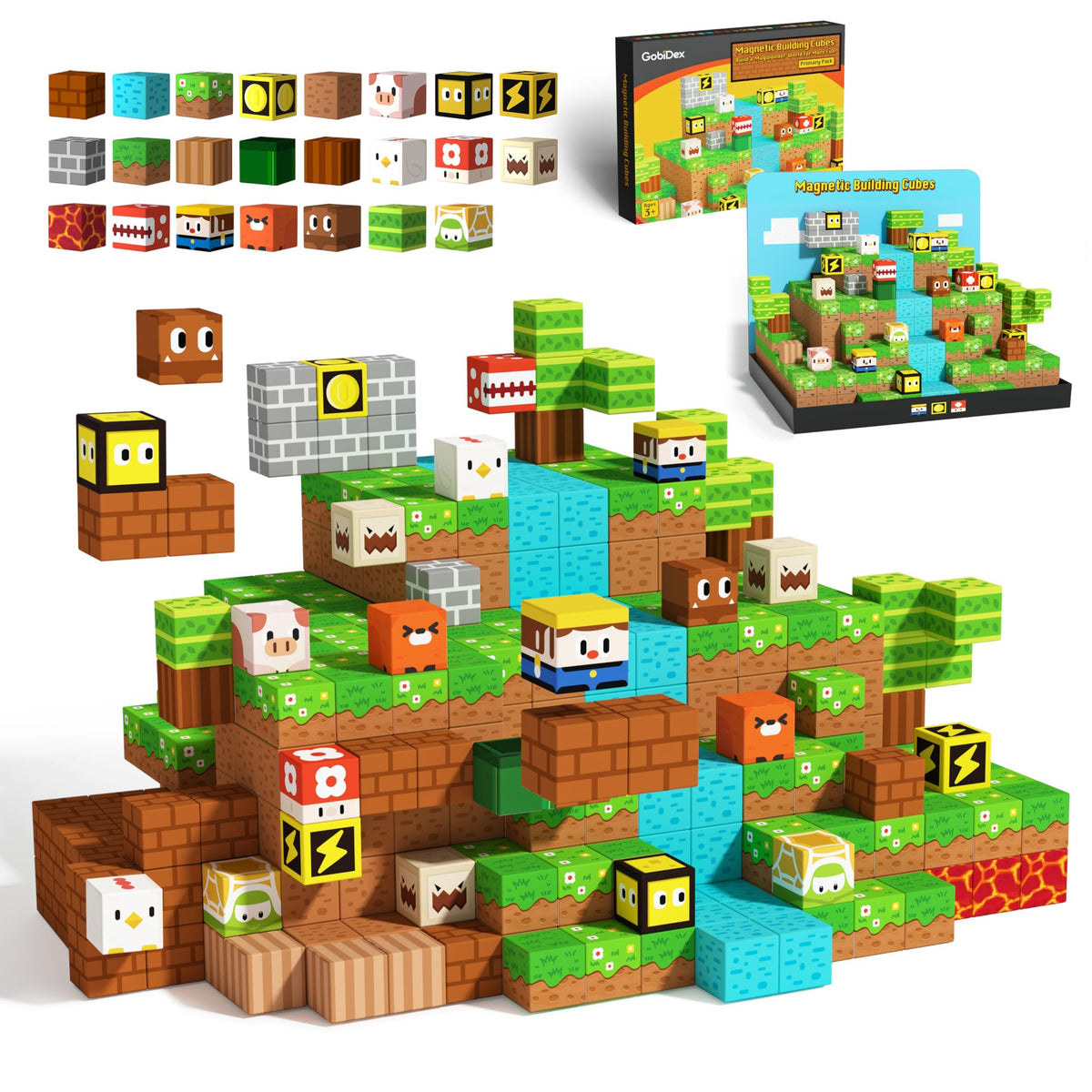 GobiDex MagWonder blocks show colorful patterns for open ended exploration and early STEM skills.