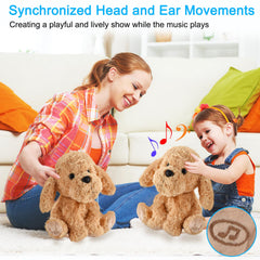 GOBRILLFUN Goldendoodle toy ear movements add adorable realism.