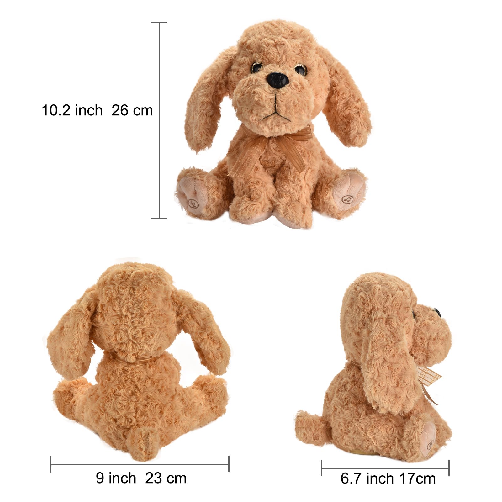 GOBRILLFUN Soft rose-fur Goldendoodle plush for cuddly comfort.