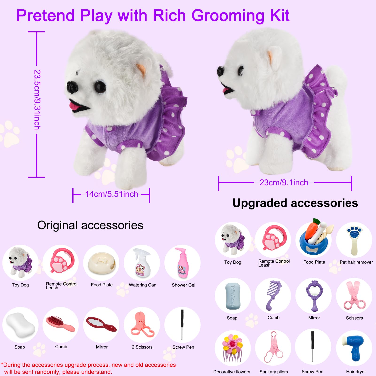 GOBRILLFUN Walking Dog Toy barking feature; adds exciting sound to interactive play.