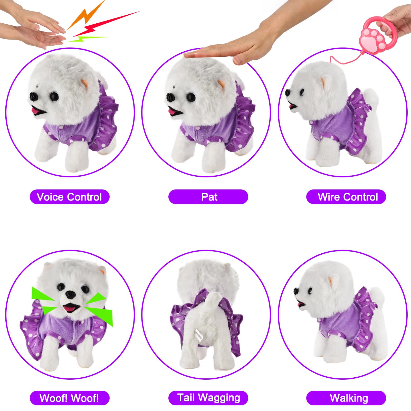 GOBRILLFUN Walking Dog Toy remote control action; kids steer lifelike motion during indoor play.