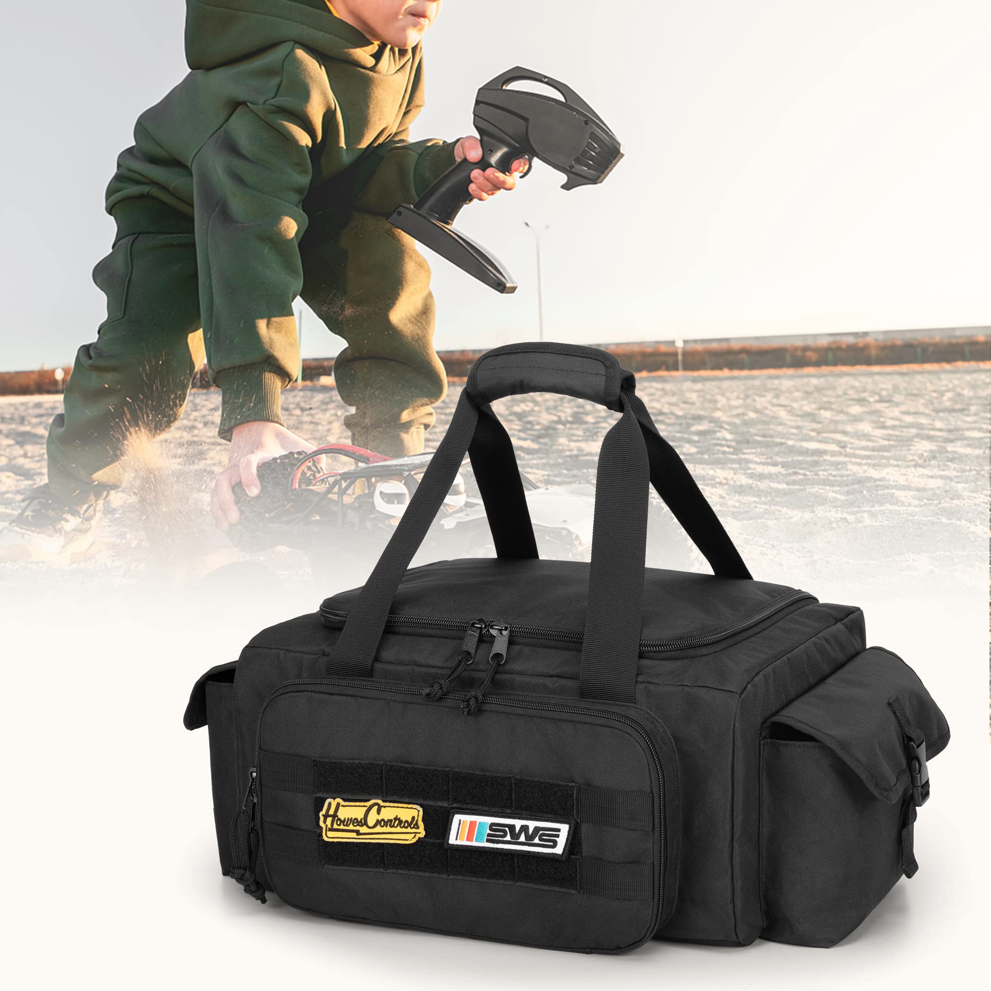 GOBUROS RC storage bag two-way zipper for quick access.