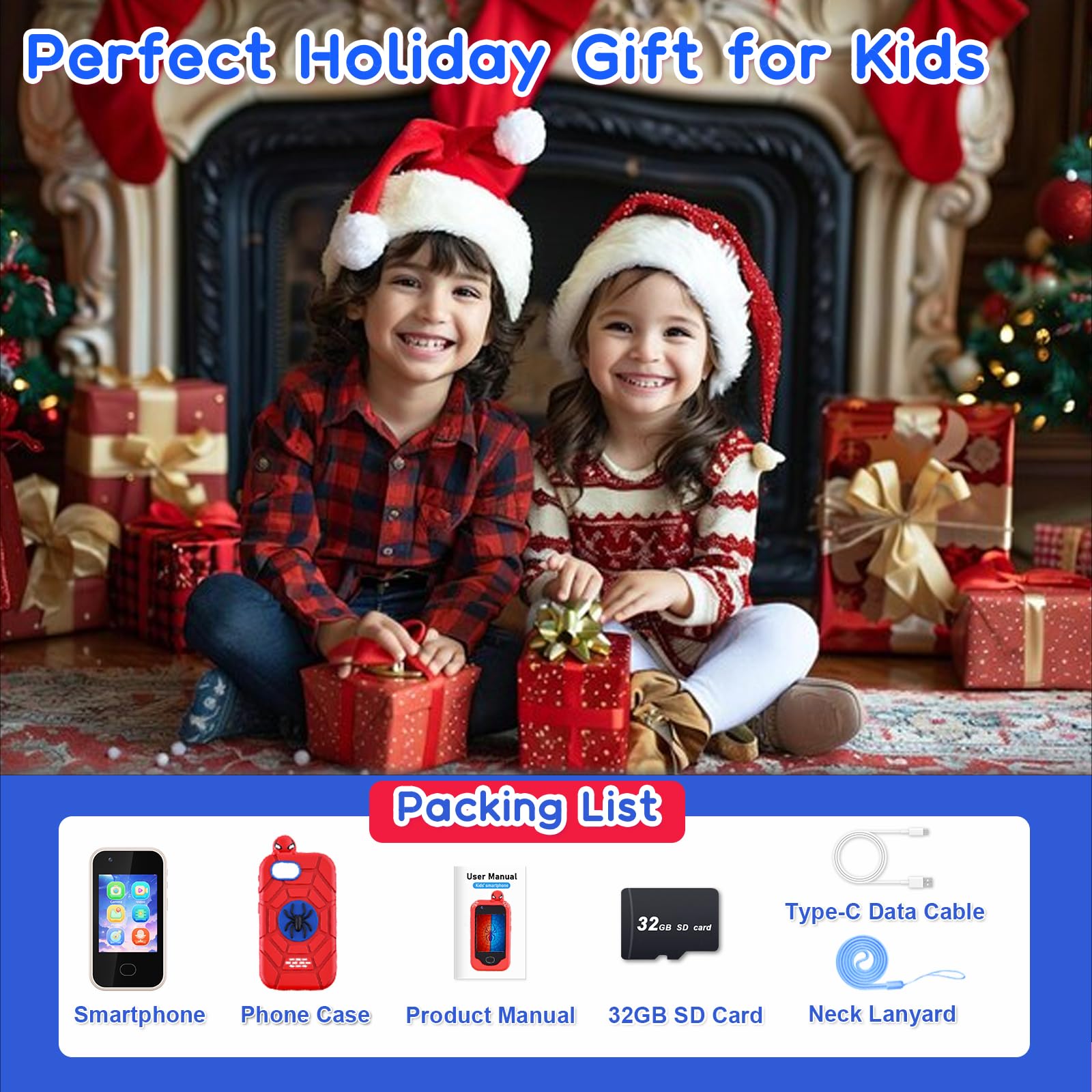 Gocina Kids Smart Phone built in music player for kids.