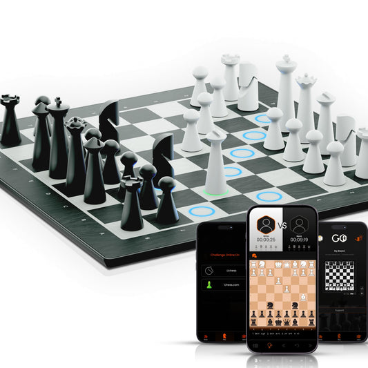 GoChess Mini board shows a compact layout for quick, on-the-go games
