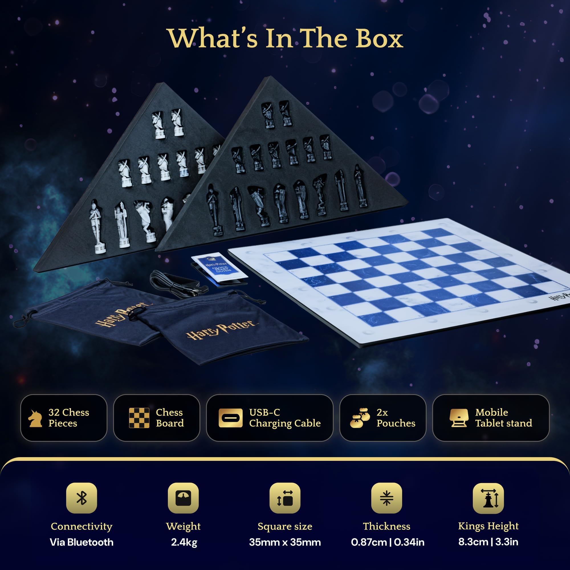 GoCube Wizard Mini box includes board pieces stand and USB cable