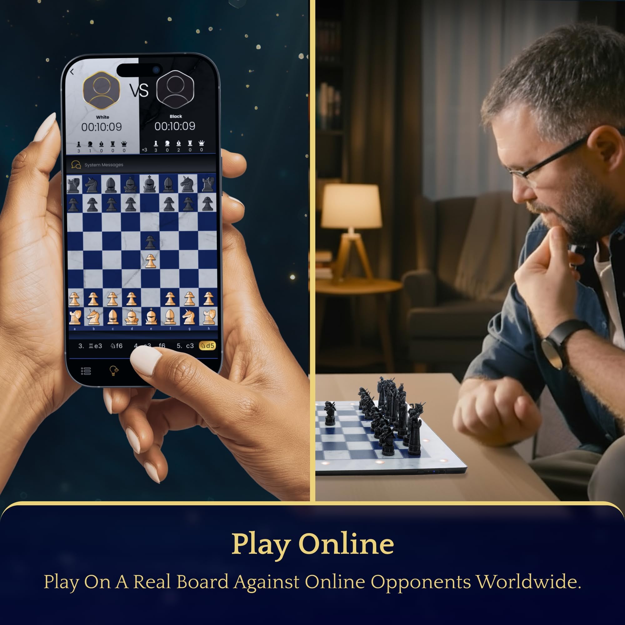 GoCube online play connects to Lichess and Chess.com for global matches