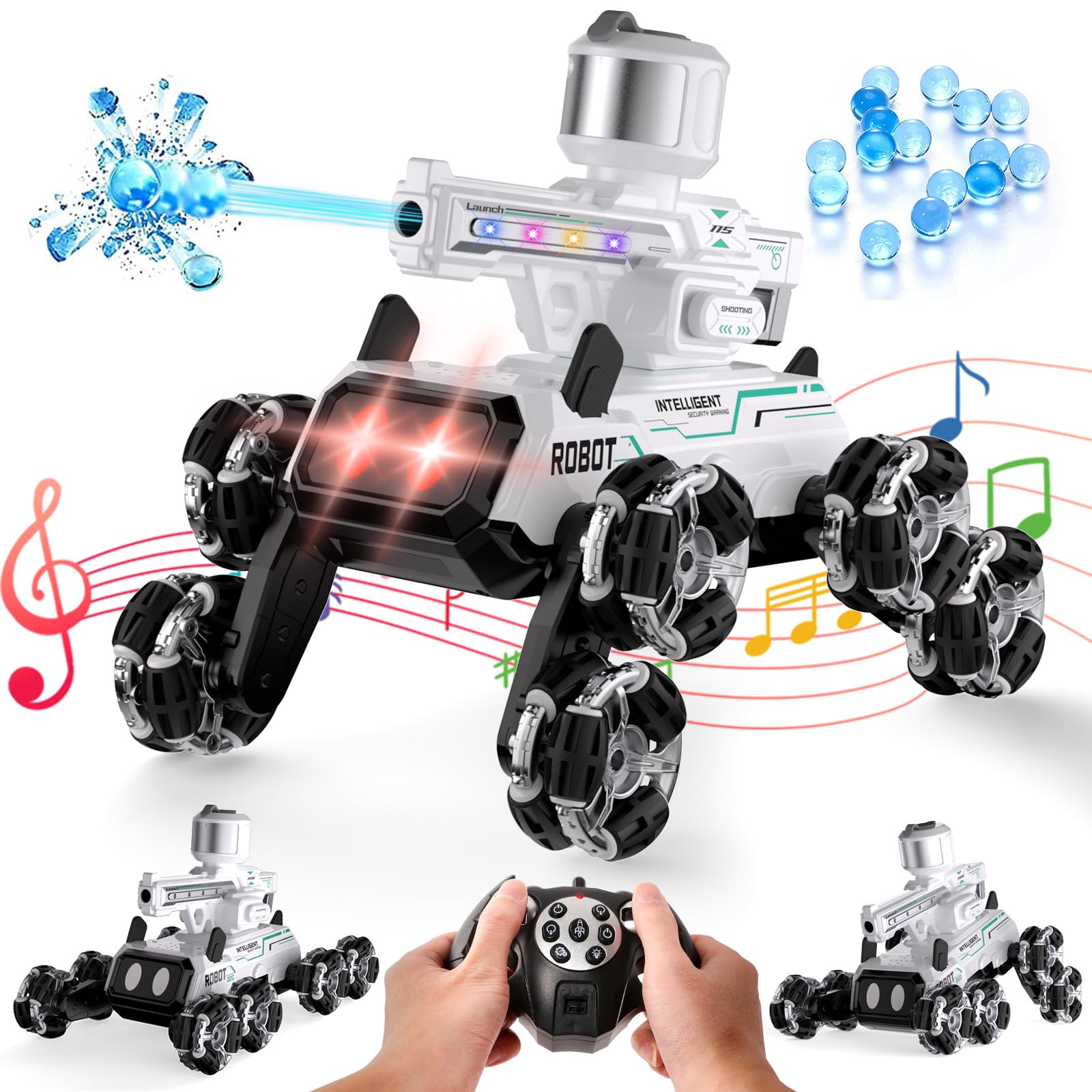 Godboat Robot Dog precise shooting action adds safe target play.