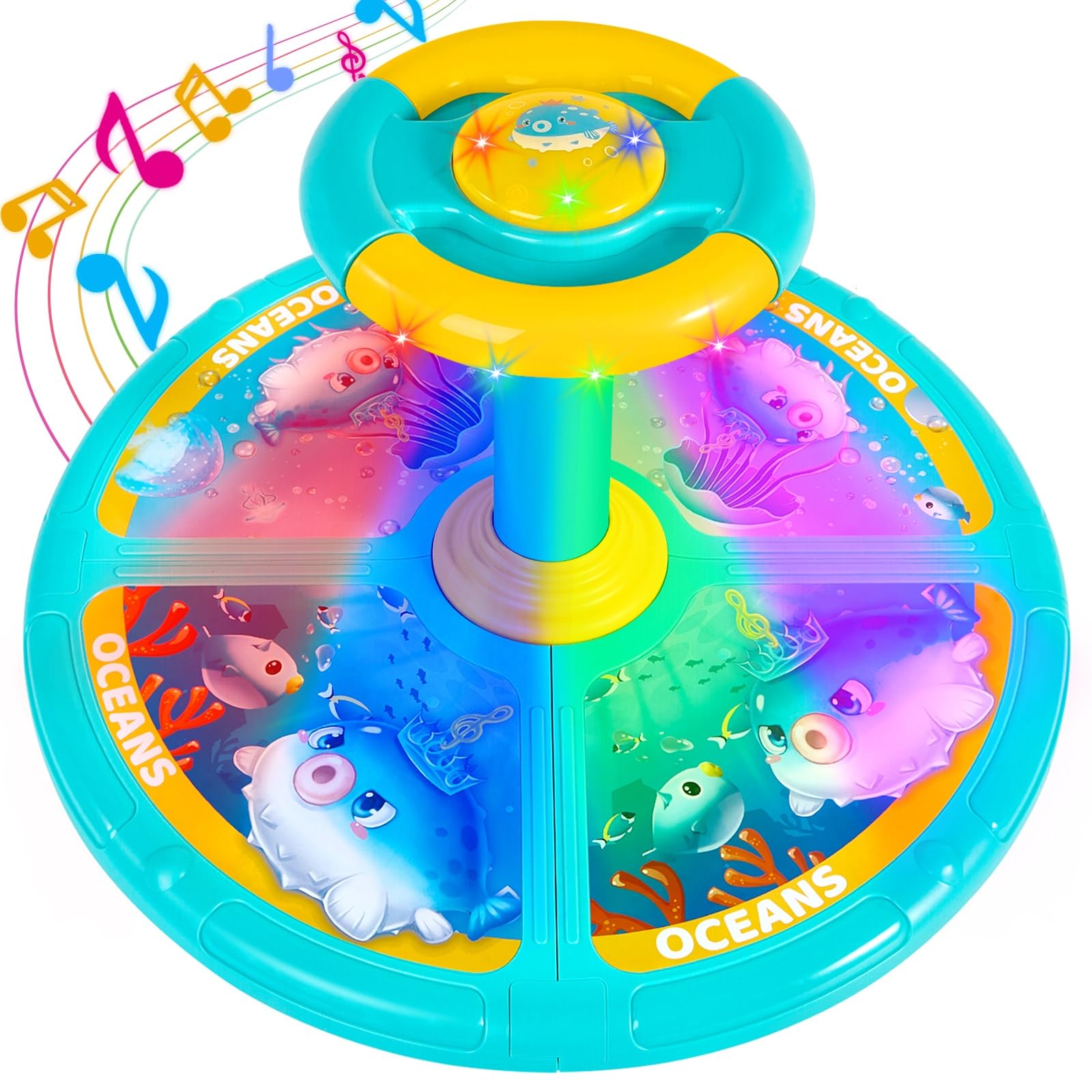 GODELAIF Sit and Spin on display, inviting indoor play and family fun.