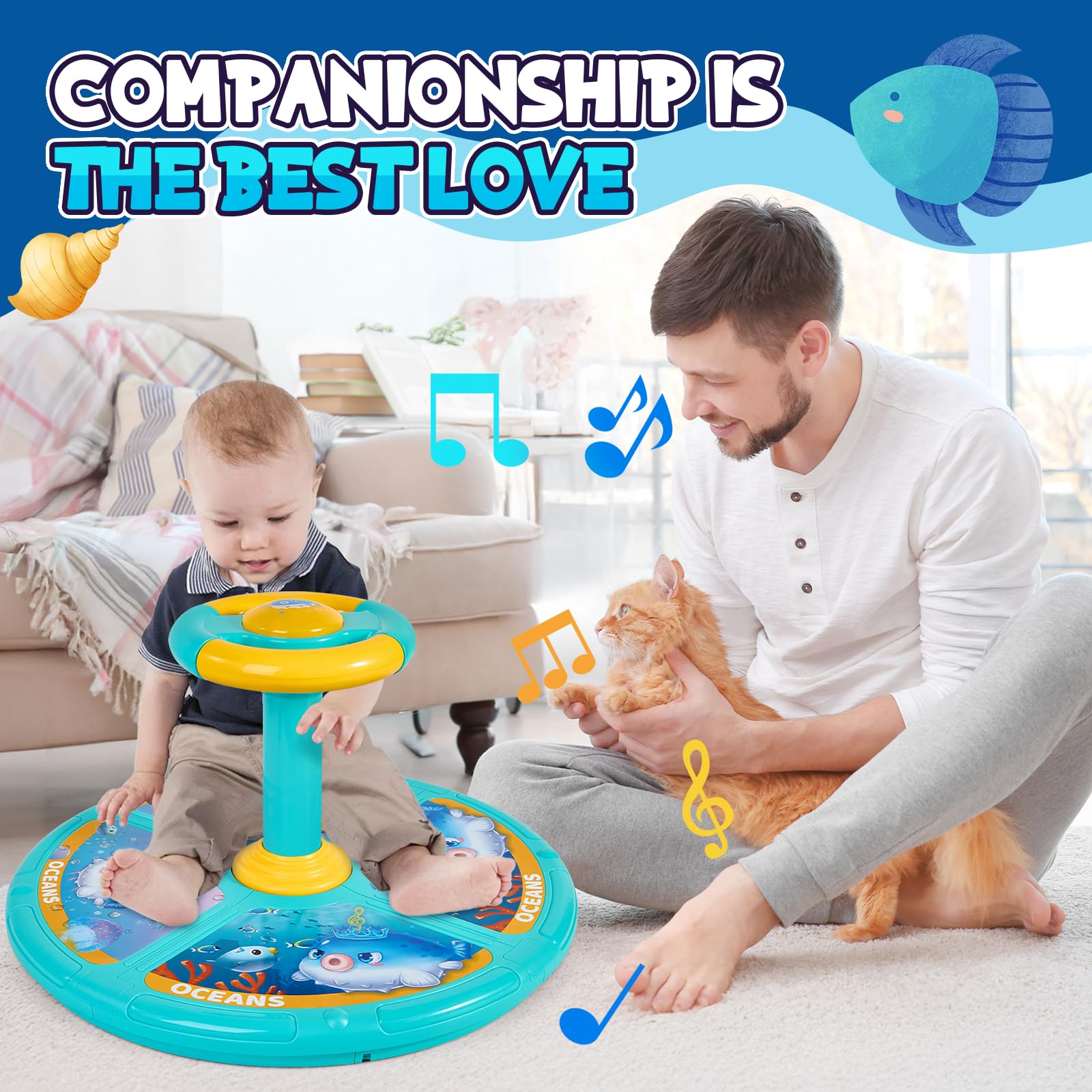 GODELAIF Sit and Spin twin-use feature supports shared play.