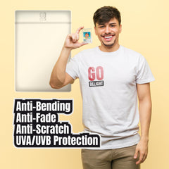 GO DELIGHT hard sleeves demonstrate clear protection for 2-5/8 by 3-5/8 inch cards