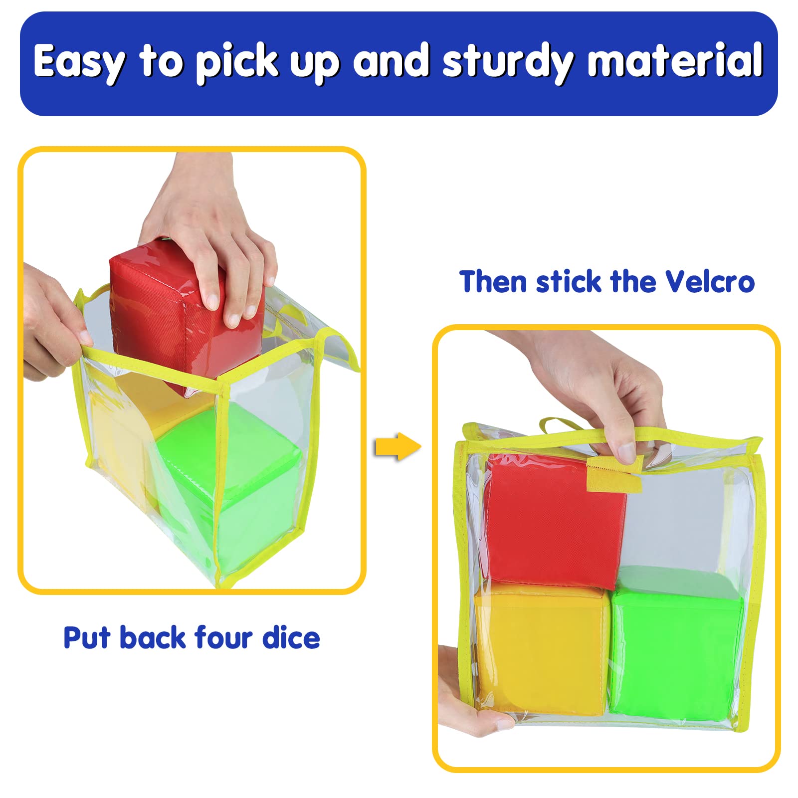 Godery pocket dice clear-pocket slot for flash cards or photos