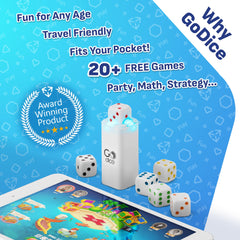 GoDice Full Pack wireless pairing shown for quick setup and play.