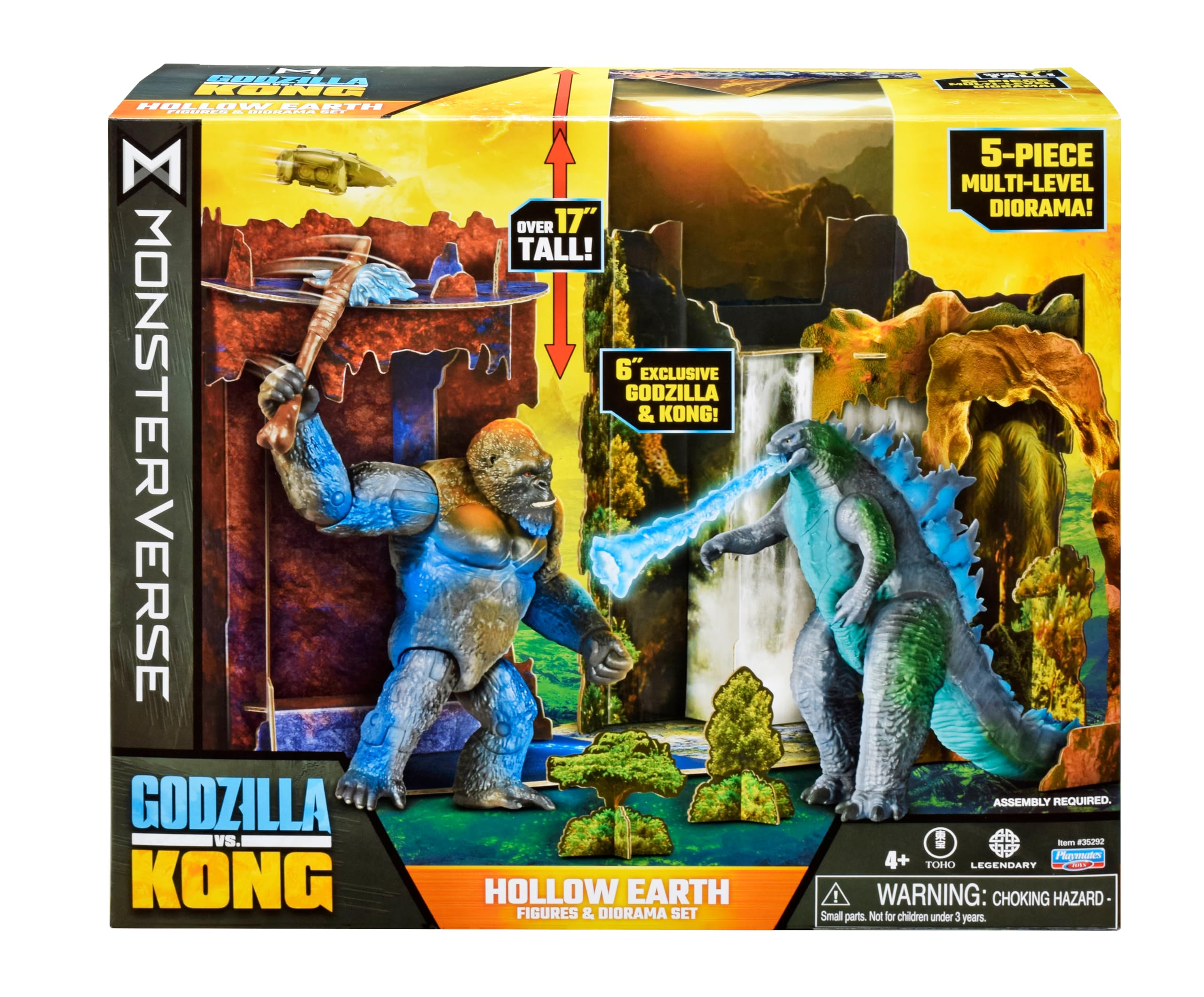 Godzilla x Kong Hollow Earth diorama with dynamic six-inch figures for dramatic battles.