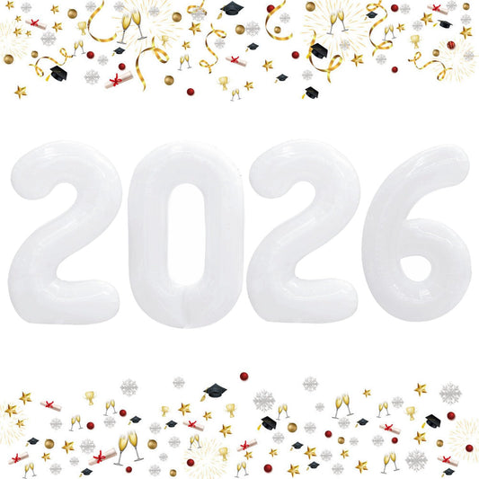 GOER 42inch 2026 number balloon white, ideal for large photo moments.