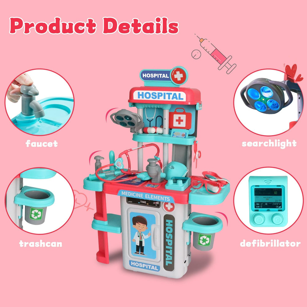 GoFujuco Doctor Kit recycle bin teaches environmental awareness through pretend play.