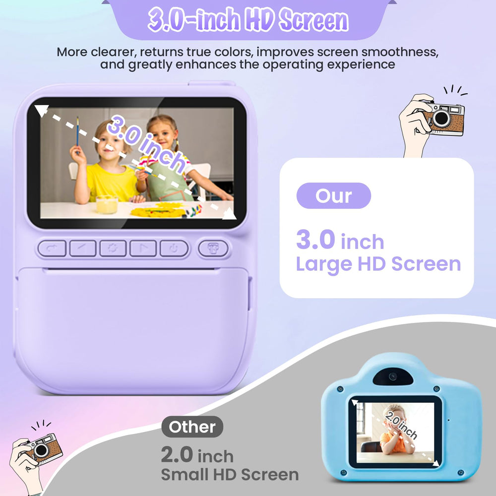 Gofunly Kids Camera 3.0 inch screen helps kids frame moments.