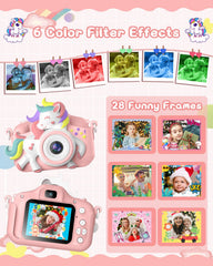 Gofunly kids camera with 8x digital zoom for close-ups on adventures.