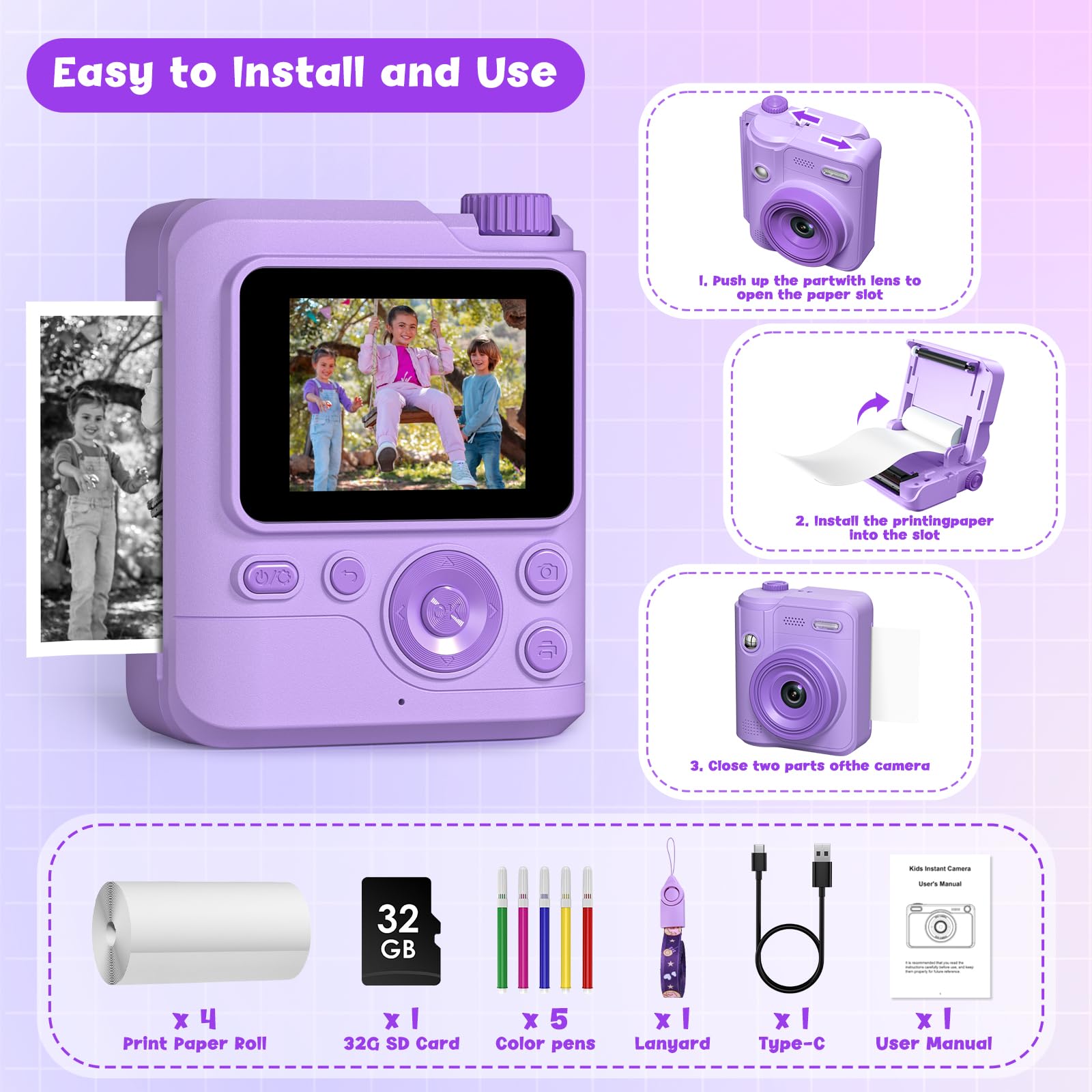 Gofunly Kids Camera color options let kids choose their look.