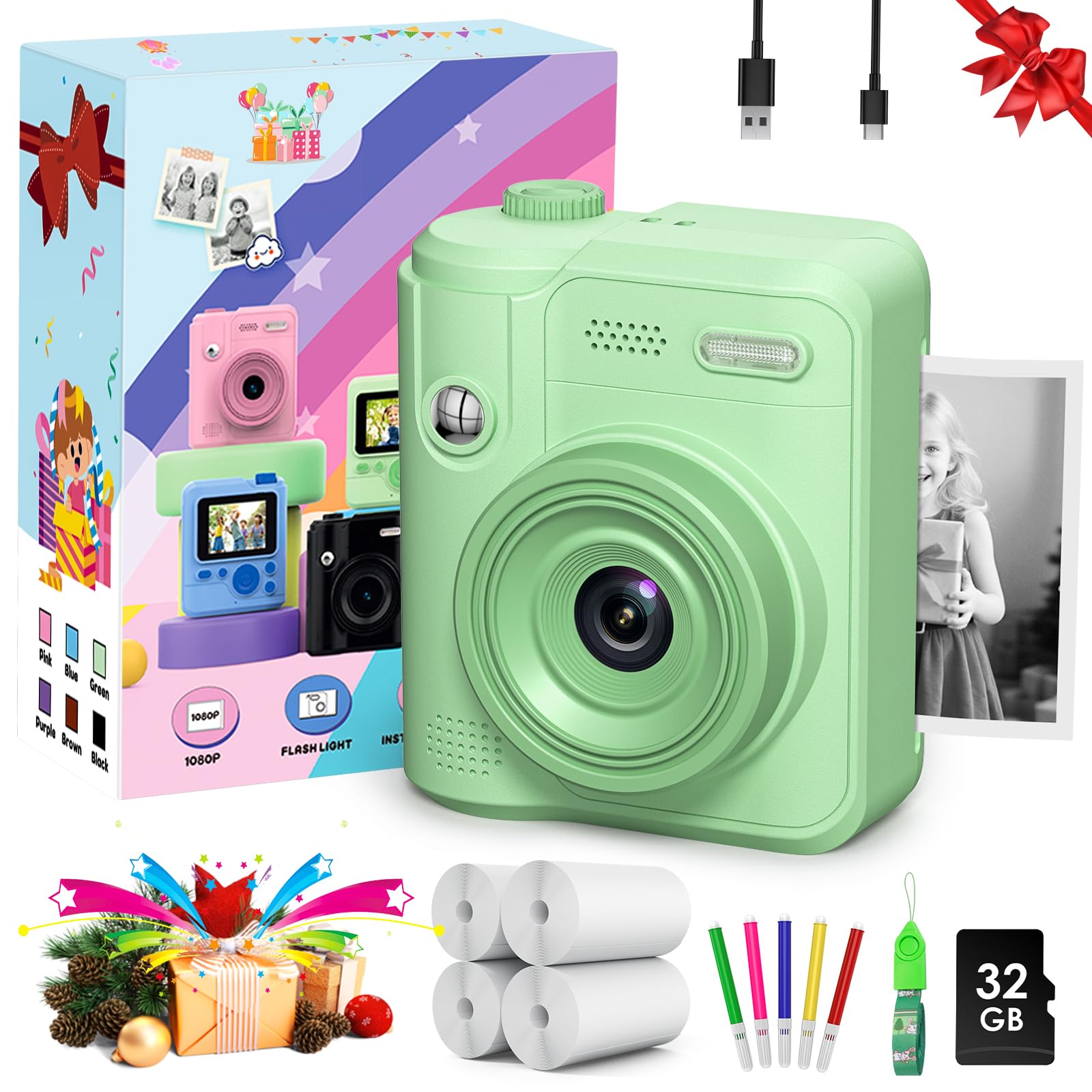 Gofunly Kids Camera front view for easy grip and play.