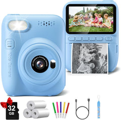 Gofunly kids camera front view with instant print feature for on-the-go memories.
