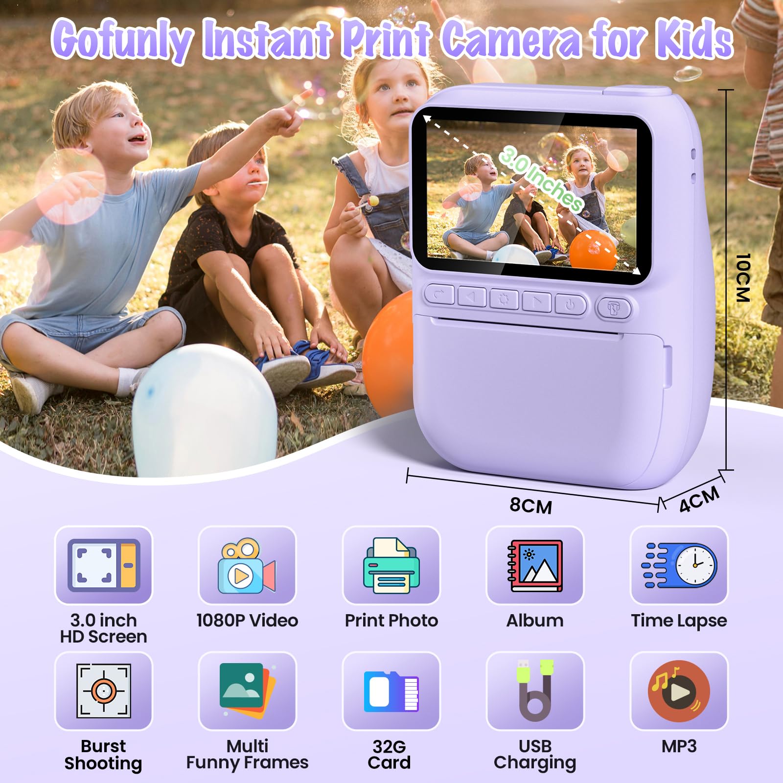 Gofunly instant print feature lets children print on-site.