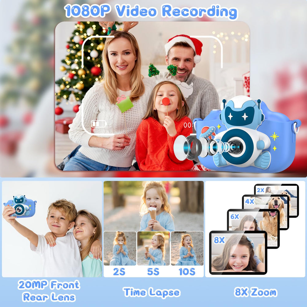 Gofunly Kids Camera long-lasting battery supports 2-4 hours of photography.