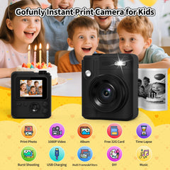 Gofunly Kids Camera print function demonstrates instant photo printing for projects