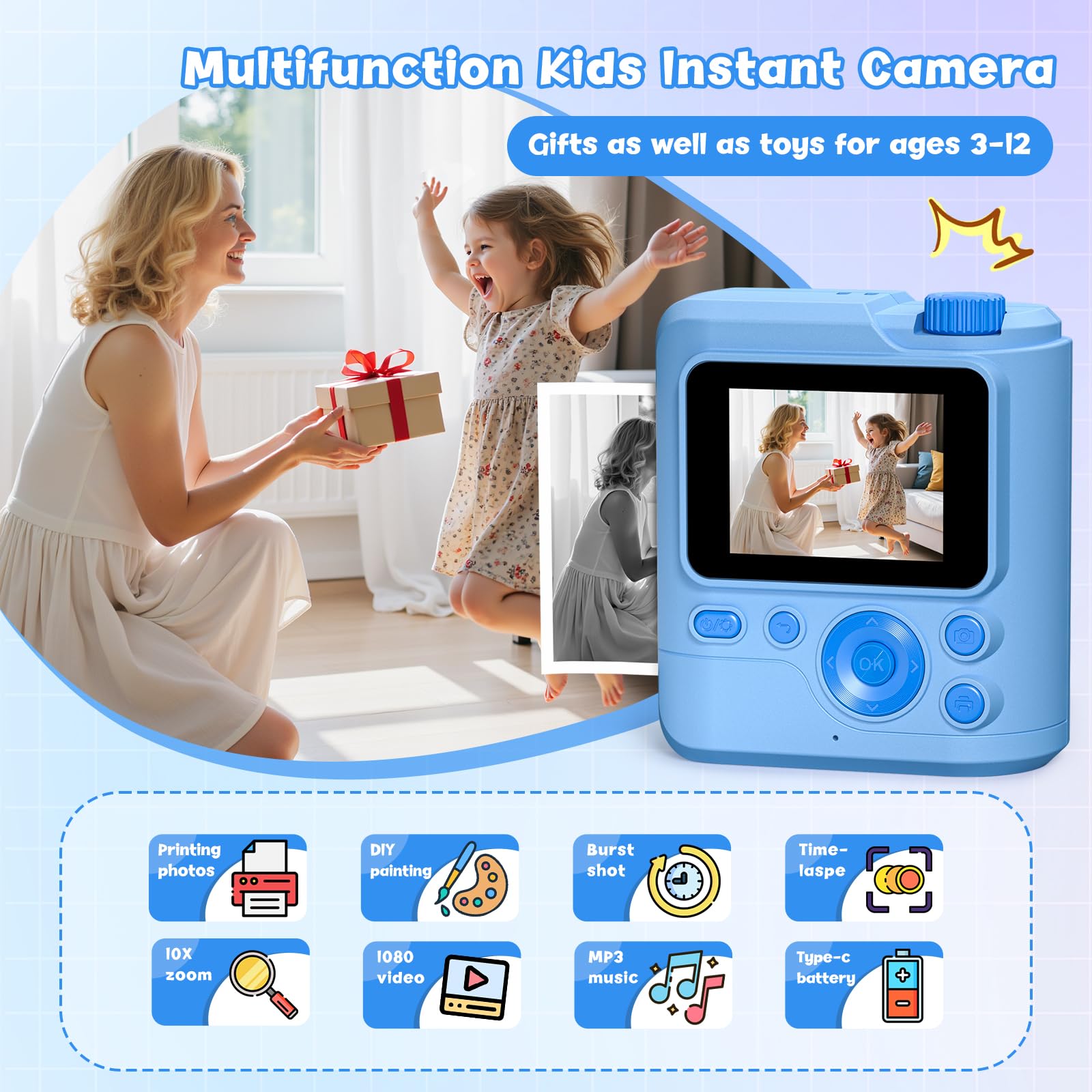 Gofunly Kids Camera printed photos and crafts for storytelling