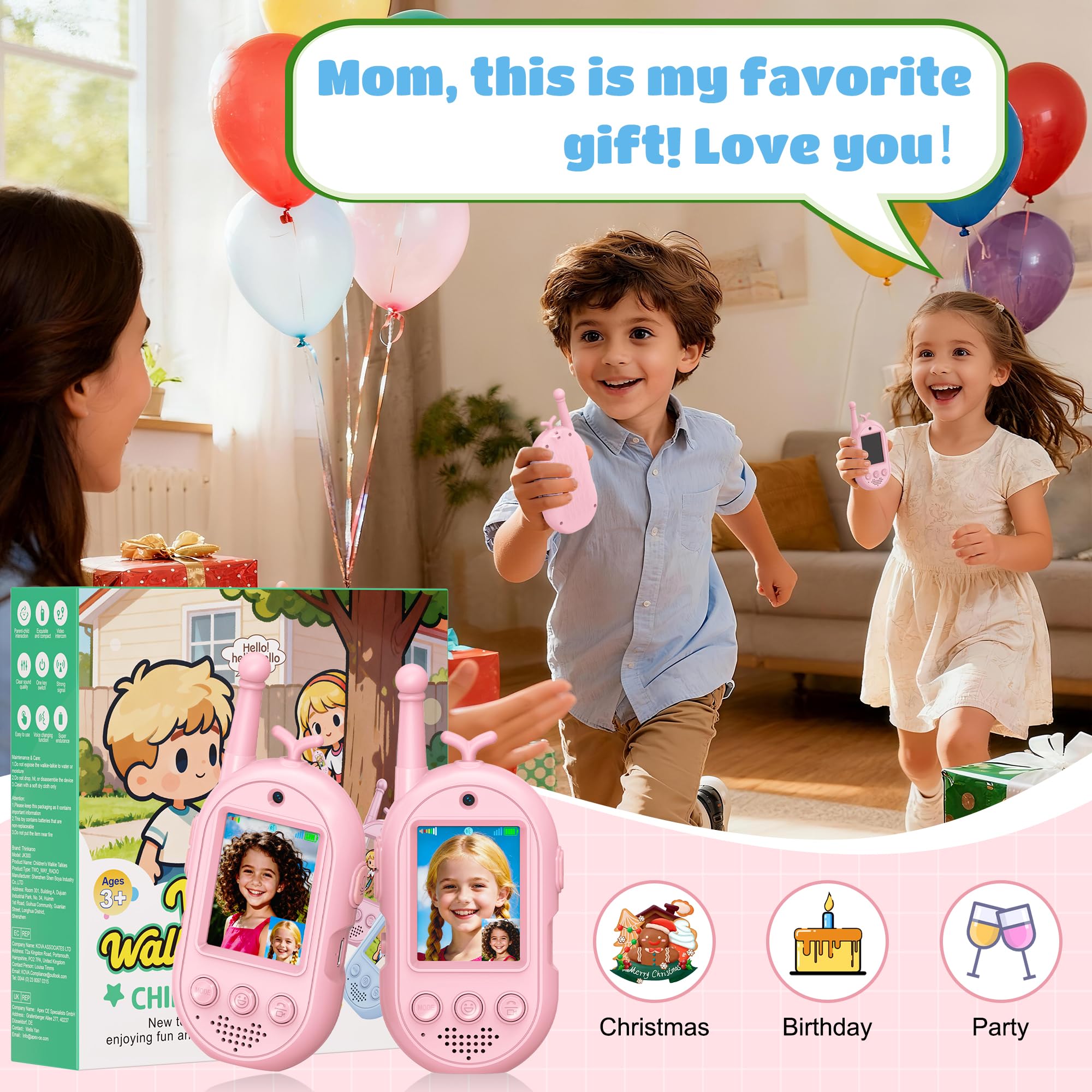 Gofunly walkie talkies no WiFi required, plug-and-play for kids.