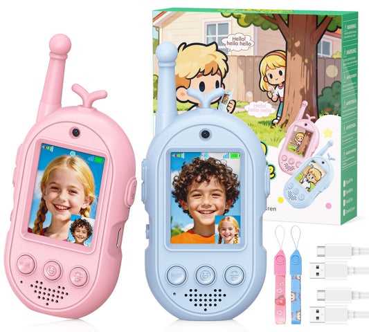 Gofunly video walkie talkie kids pack front view with real-time video chat
