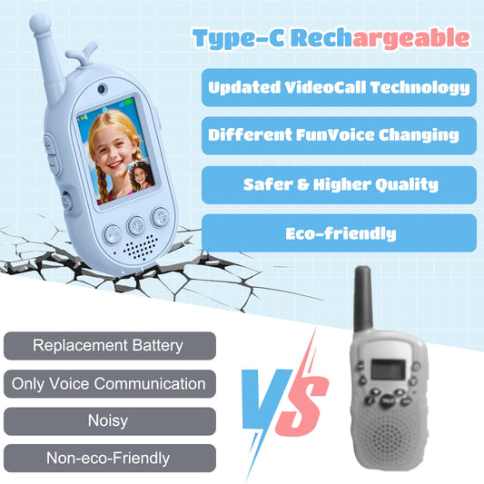 Gofunly walkie talkies with voice changer buttons enhance pretend calls