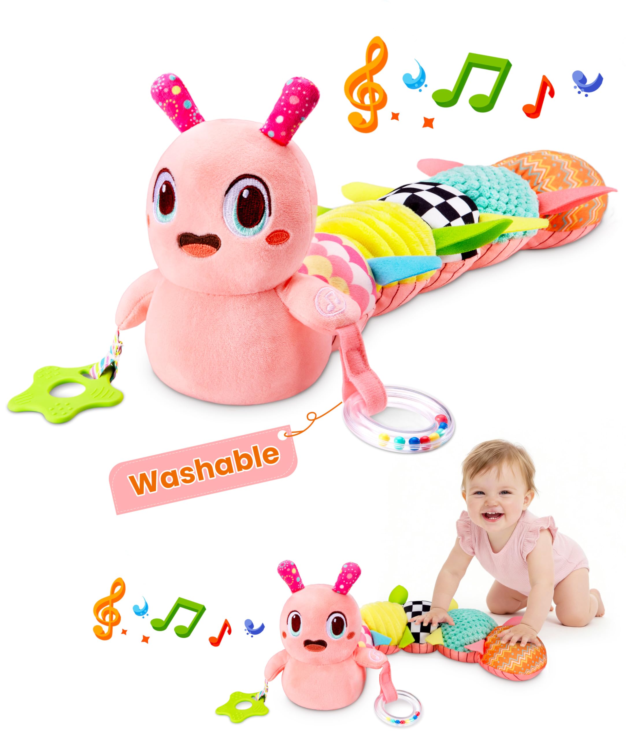 GoGonova baby caterpillar washables—easy cleanup after drool and play.