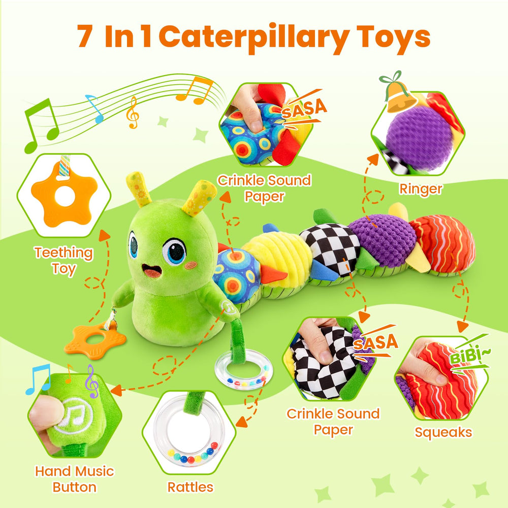 GoGonova caterpillar toy safety pocket keeps electronics secure