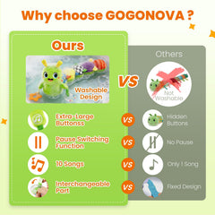 GoGonova caterpillar toy teether and rattle soothing gums and fun